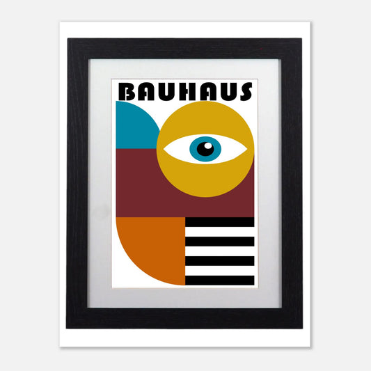 Bold Bauhaus Eye Framed Poster - Modern Art Print for Eclectic Decor