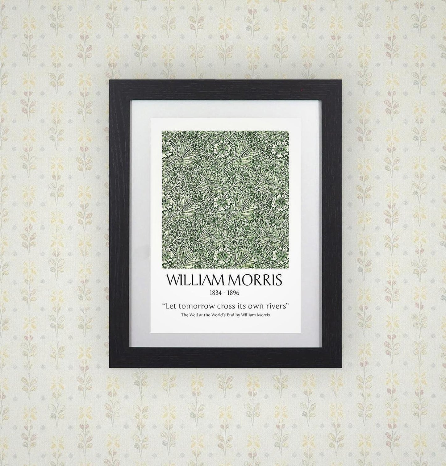 Framed Art Print William Morris Arts & Crafts Pattern - 11"x14" Frame, A4 Print