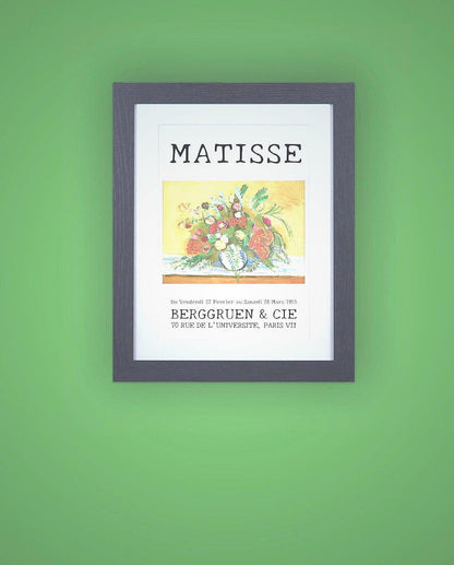 Framed Art Print Floral Still-Life by Henri Matisse  11"x14" Black Frame