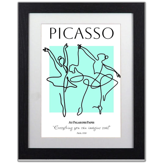Picasso Inspired Dancer Line Art Framed Poster Modern Minimalism Art Print