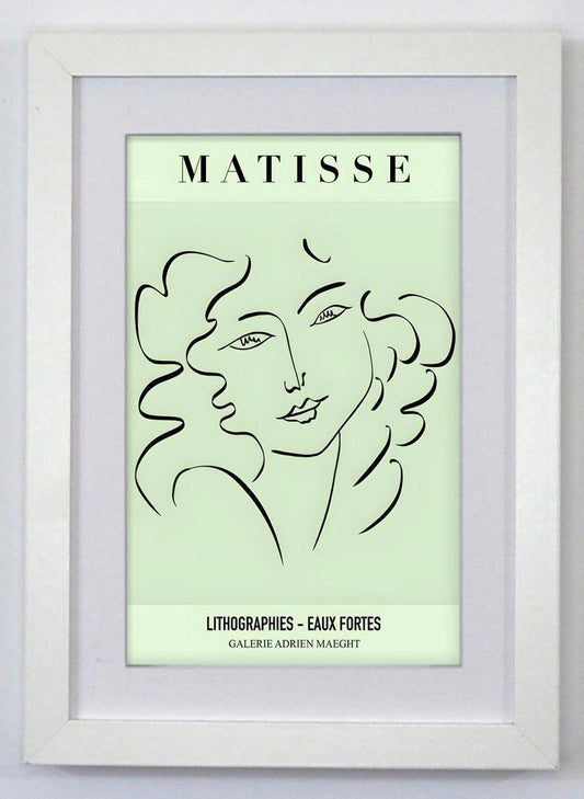 Matisse Minimalist Line Art Lithograph Framed Print