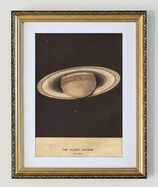 Framed Art Print The Planet Saturn  Gilt Frame A4 Print