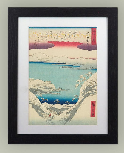 Snow at Suijin Shrine by Hiroshige Framed Print