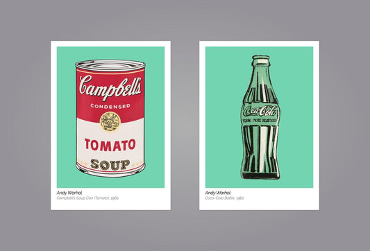 Set of 2 Andy Warhol Pop Art Prints Exhibition Poster Gallery Art Set