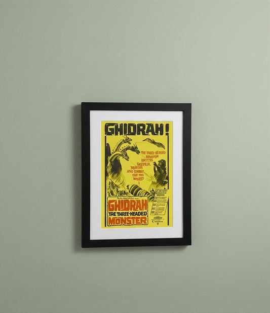 Framed Art Print Ghidorah, Three-Headed Monster Poster 11"x14" Frame, A4 Print
