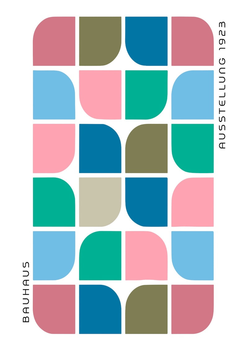 Vibrant Bauhaus Geometric Pattern  - Exhibition Poster