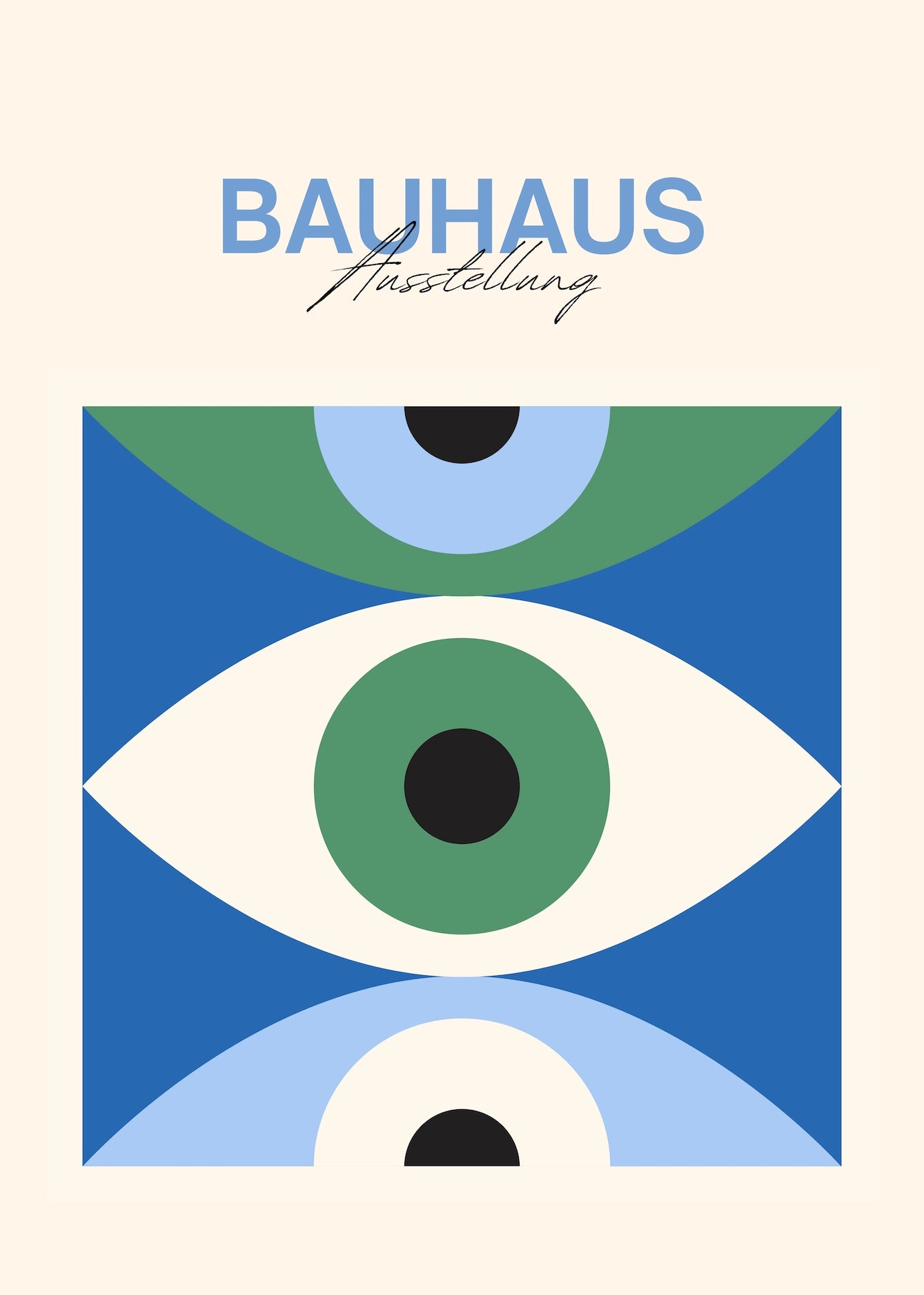 Bauhaus Modern Abstract Geometric Eyes Blue