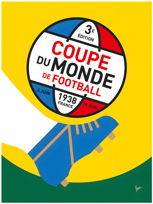 France 1938 World Cup Vintage Poster