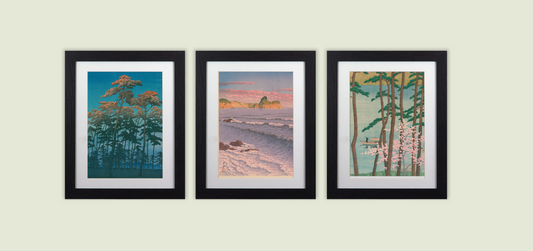Set of 3 Framed Kawase Hasui Prints
