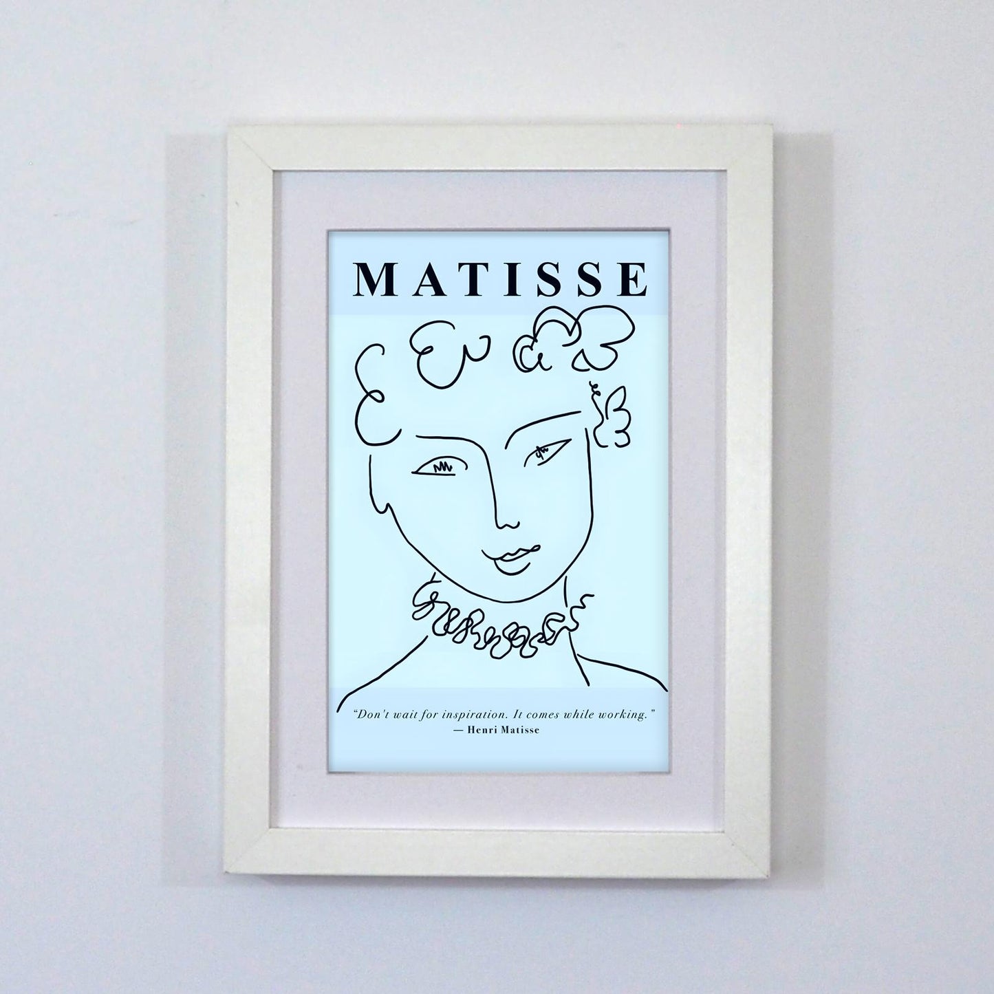 Framed Art Print - The Essence of Line by Matisse - White Box Frame 30x23cm