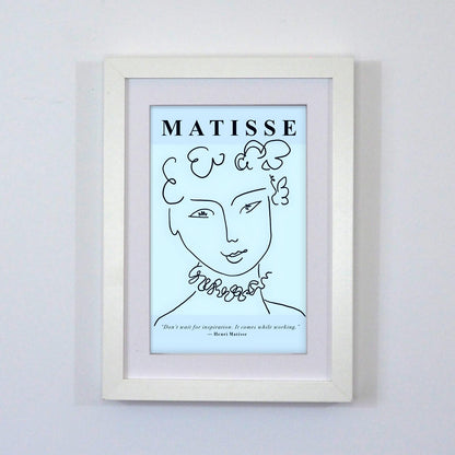 Framed Art Print - The Essence of Line by Matisse - White Box Frame 30x23cm