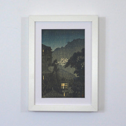 Framed Art Print Tochinoki Hot Spring by Kawase White Frame