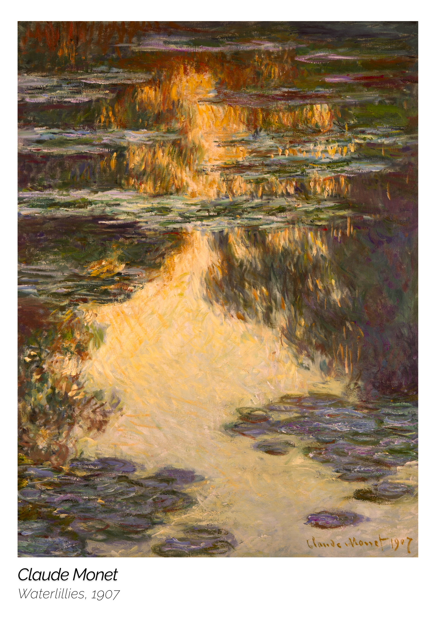 Sepia Waterlilies by Claude Monet