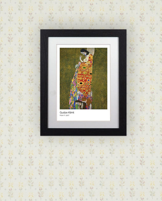 Framed Art Print - Hope II by Gustav Klimt - 11"x14" Frame, A4 Print