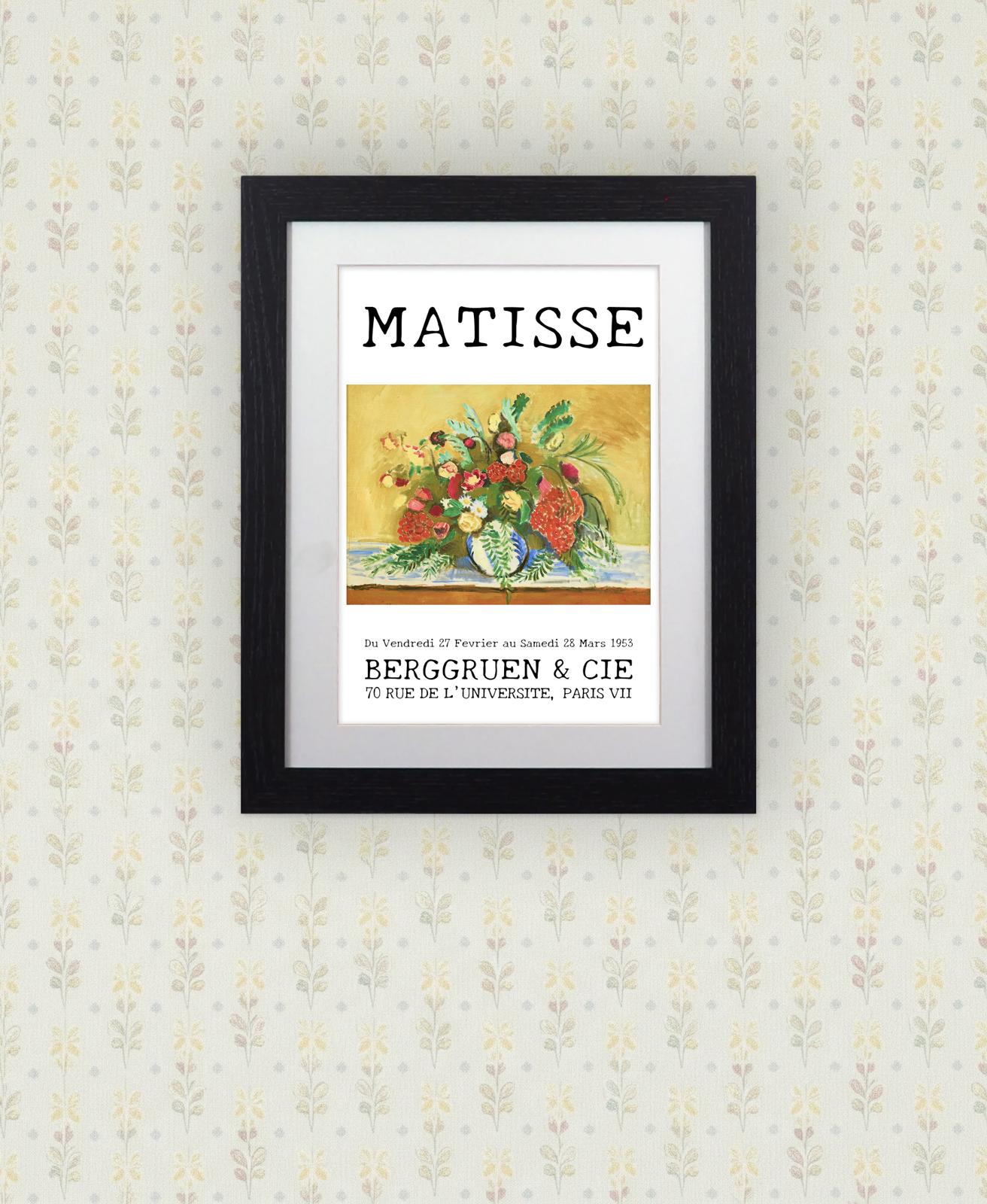 Framed Art Print Floral Still-Life by Henri Matisse  11"x14" Black Frame