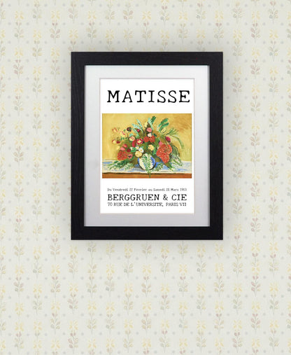 Framed Art Print Floral Still-Life by Henri Matisse  11"x14" Black Frame