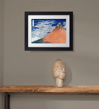 Framed Art Print South Wind Clear Sky by Hokusai - 14"x11" Frame, A4 Print