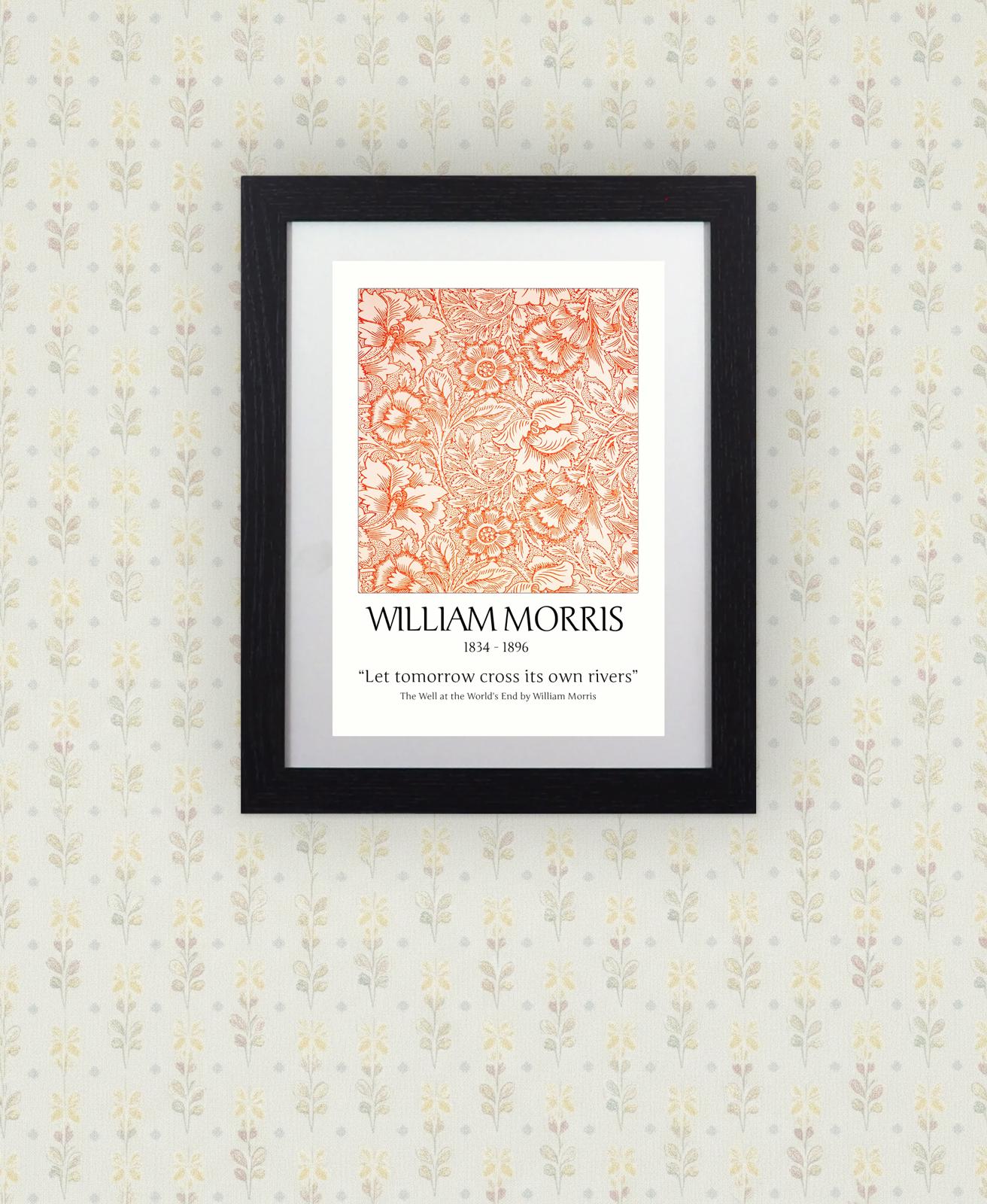 Framed Art Print William Morris Arts & Crafts Pattern - 11"x14" Frame, A4 Print
