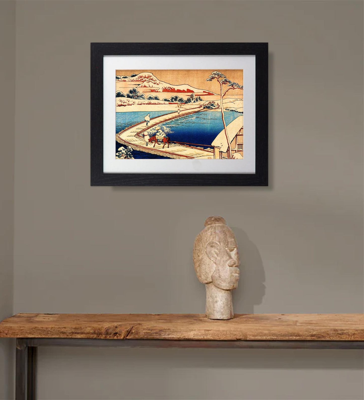 Framed Art Print Seta Bridge in Snow by Utagawa Hiroshige Framed Print