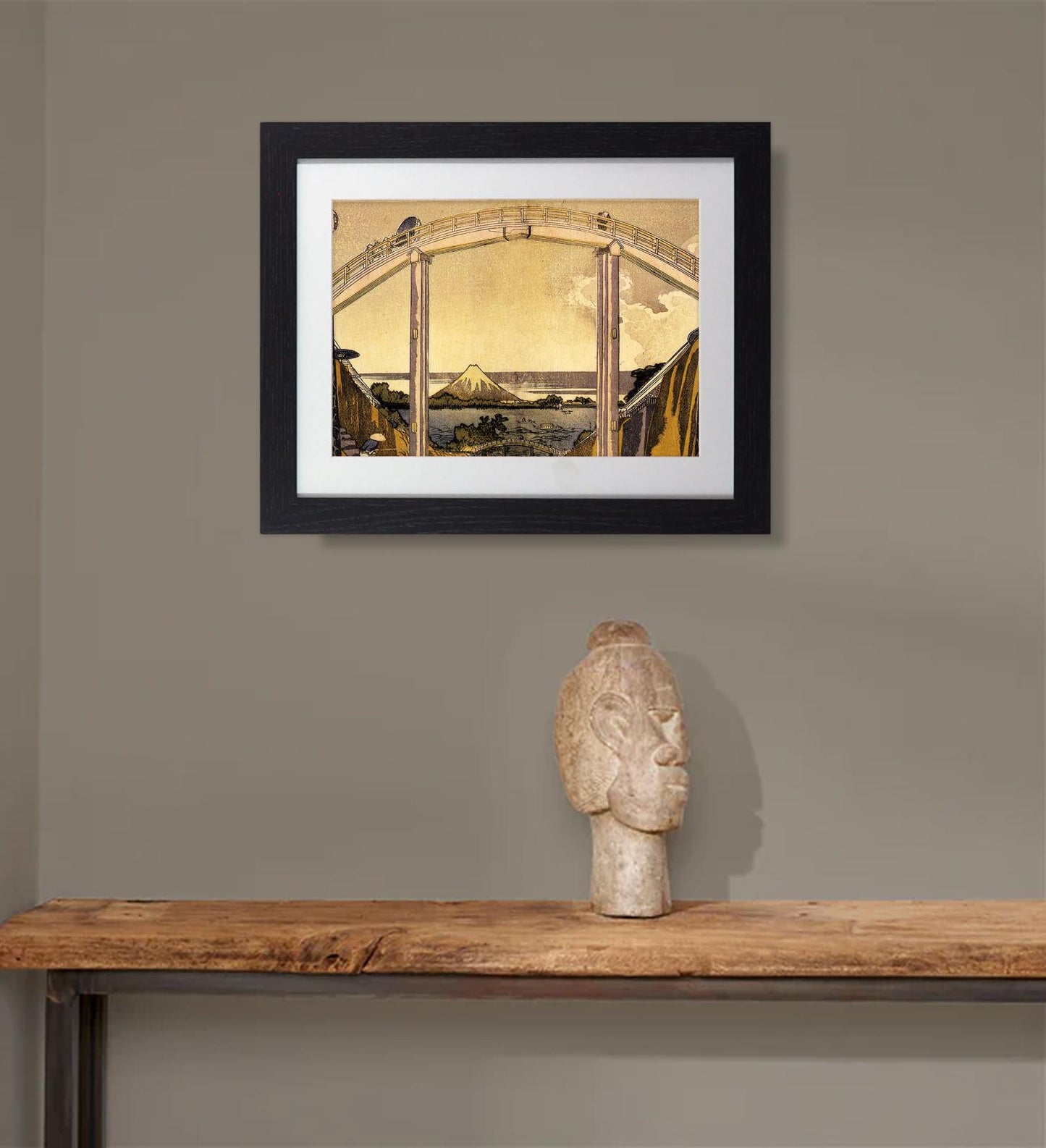 Under Mannen Bridge Fukagawa by Hokusai Framed Print