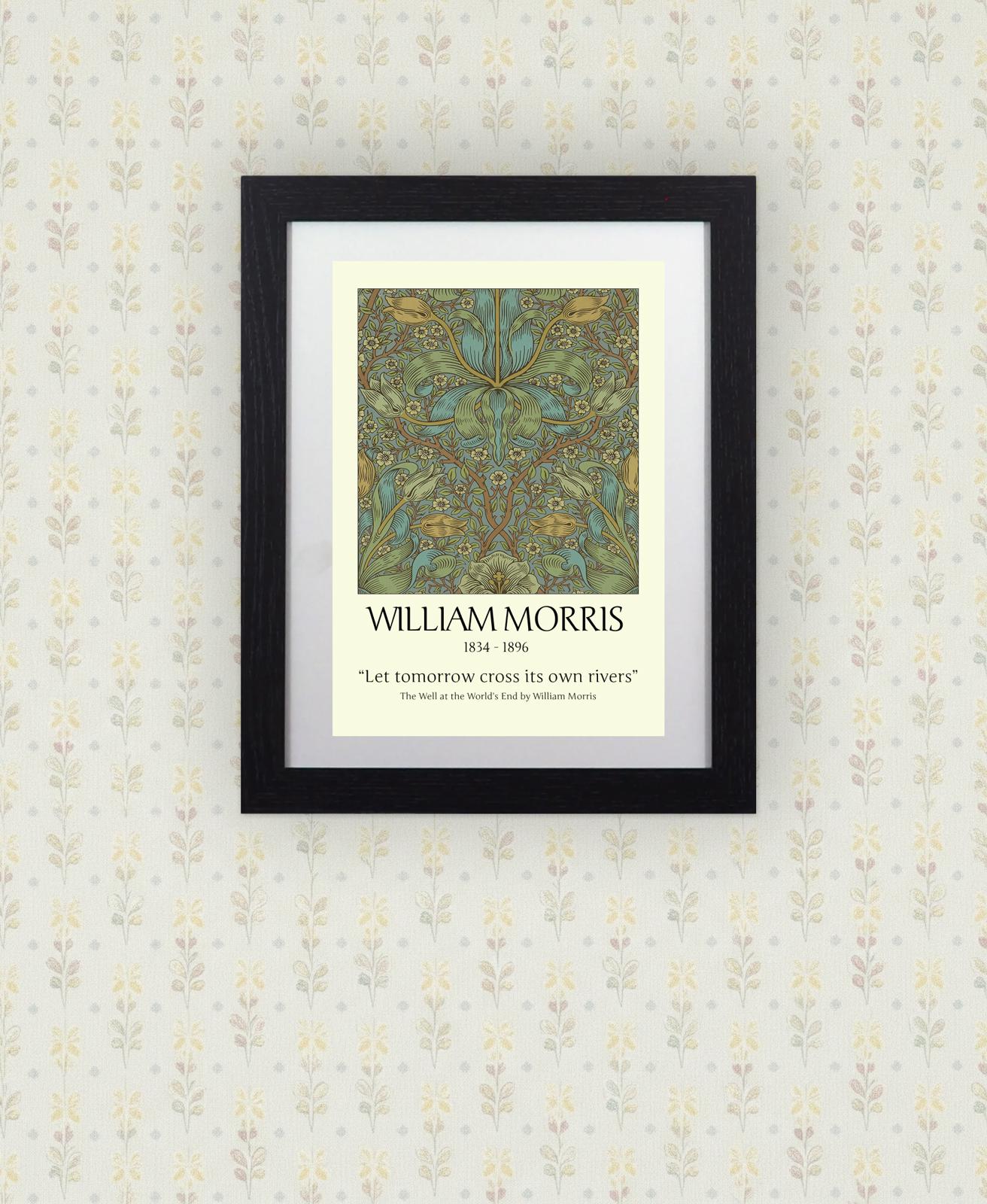 Framed Art Print William Morris Arts & Crafts Pattern - 11"x14" Frame, A4 Print