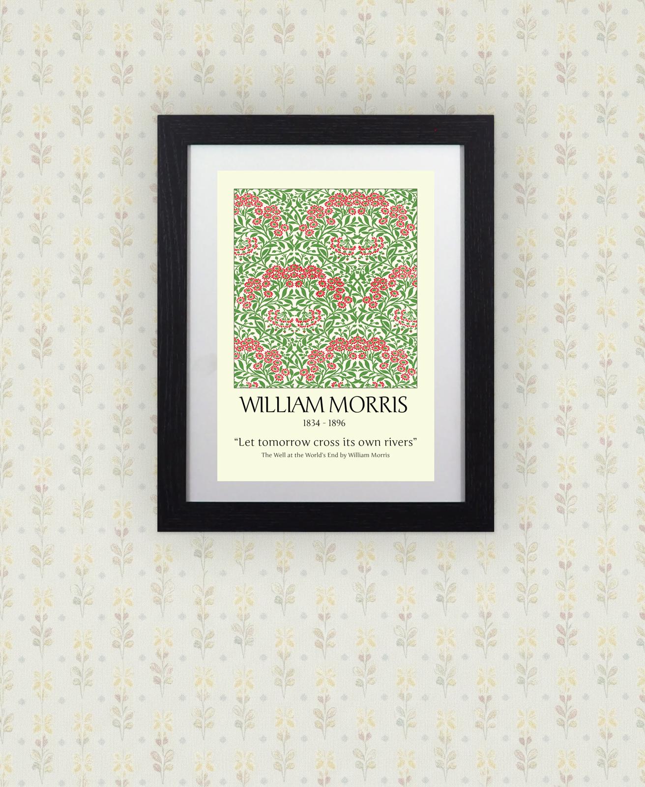 Framed Art Print William Morris Arts & Crafts Pattern - 11"x14" Frame, A4 Print