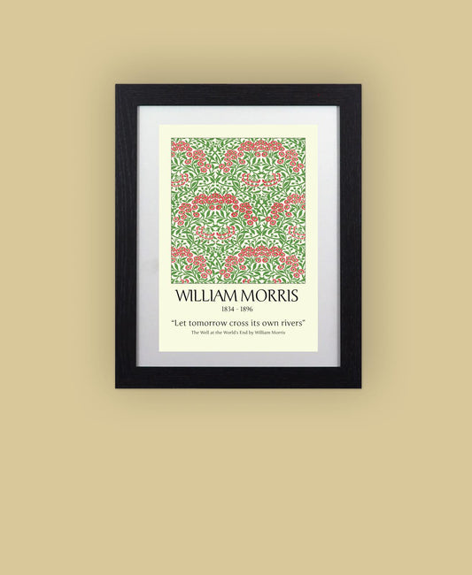 Framed Art Print William Morris Arts & Crafts Pattern - 11"x14" Frame, A4 Print