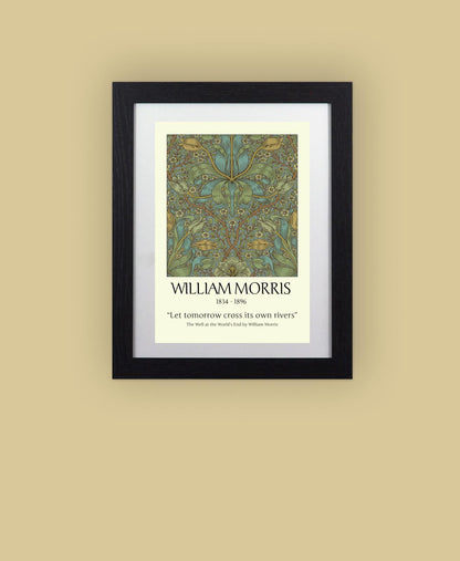 Framed Art Print William Morris Arts & Crafts Pattern - 11"x14" Frame, A4 Print