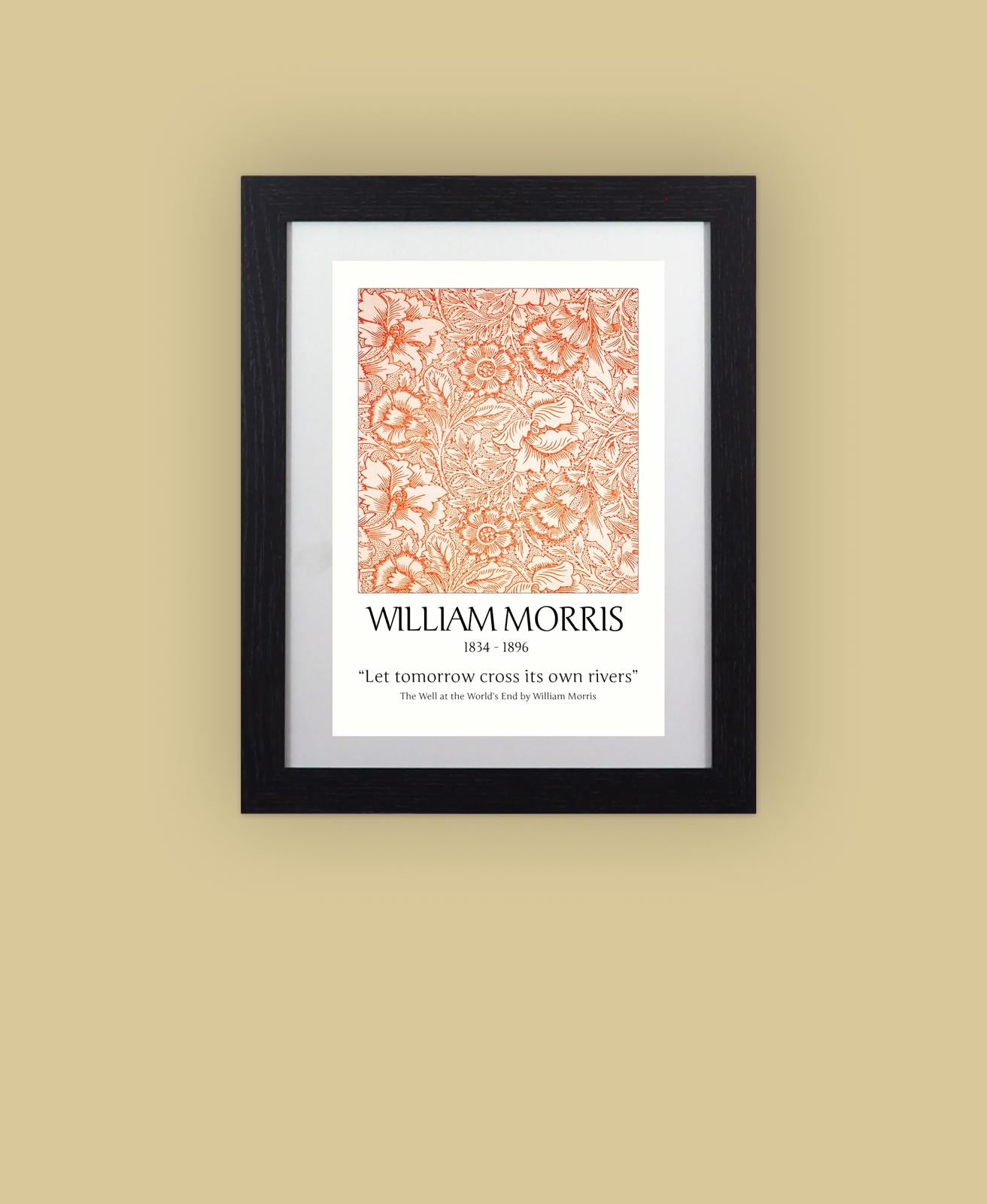 Framed Art Print William Morris Arts & Crafts Pattern - 11"x14" Frame, A4 Print