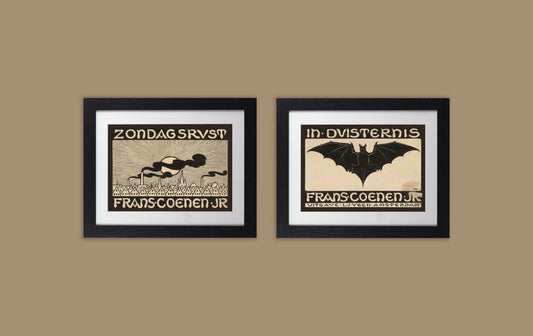 Set of 2 Framed Gothic Art Prints - Frans Coenen Jr