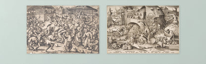 Set of 4 Pieter Bruegel Engraving Prints – Renaissance Wall Art (Unframed A4/A3)