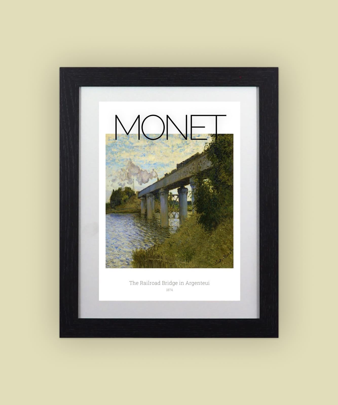 Framed Monet Railroad Bridge in Argenteui