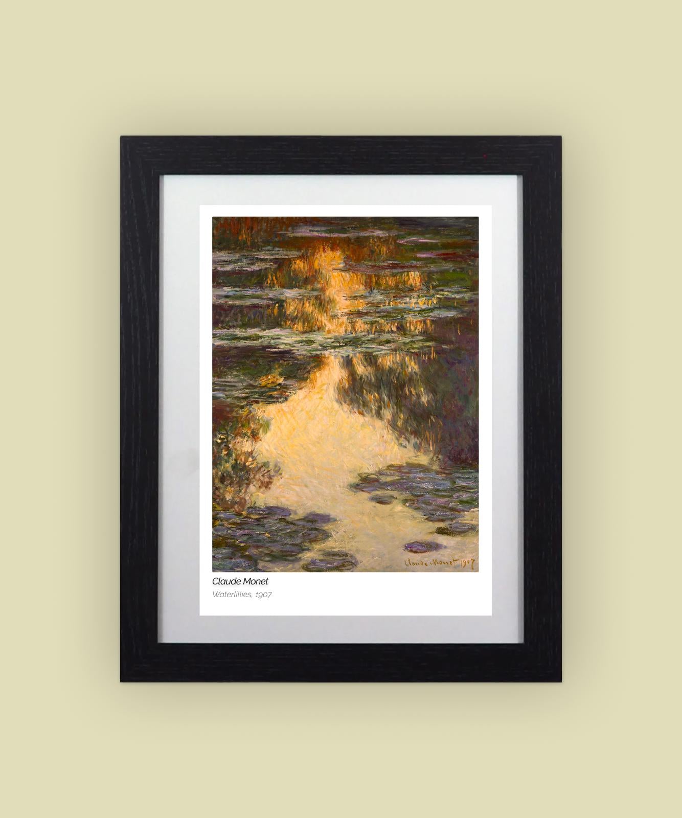 Framed Art Print Waterlilies by Claude Monet 11"x14" Frame, A4 Print