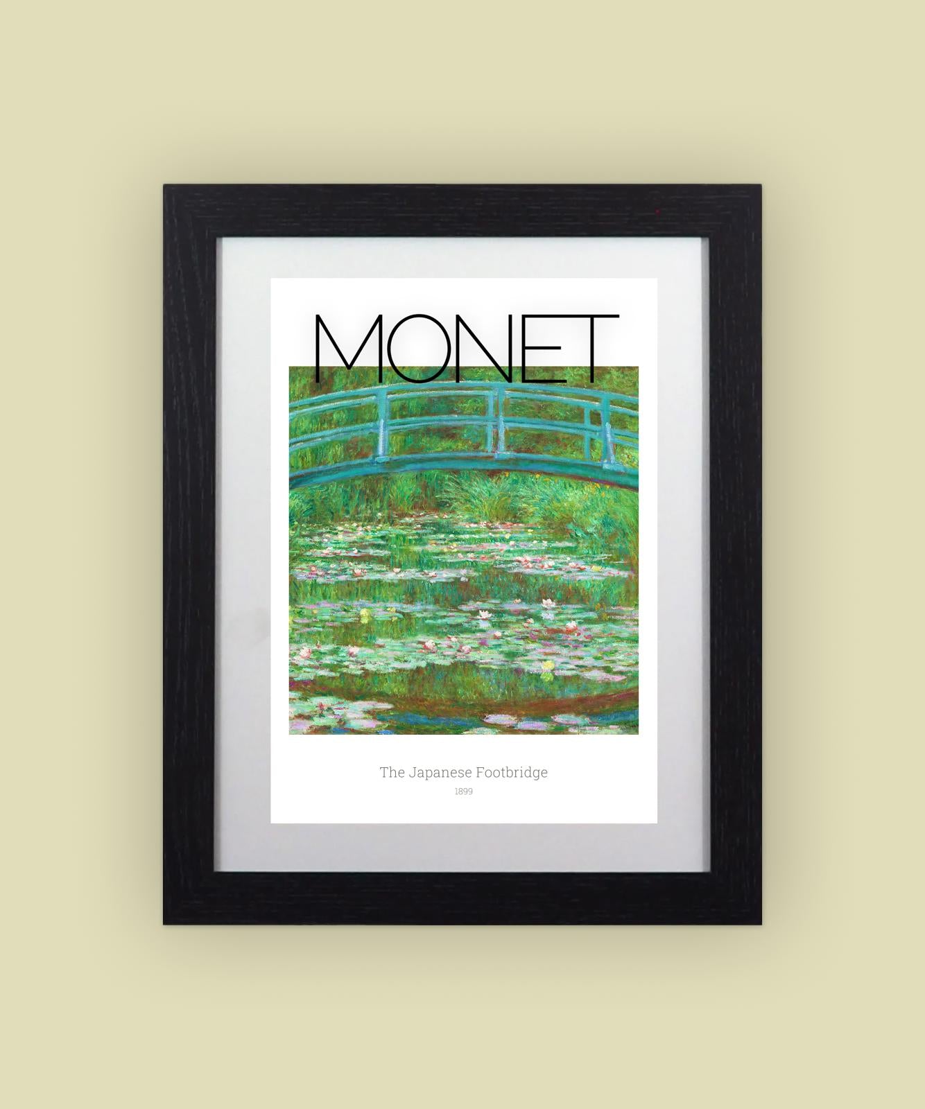 Framed Art Print The Japanese Footbridge by Claude Monet 11"x14" Black Frame