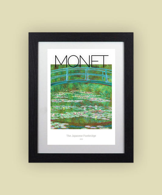 Framed Art Print The Japanese Footbridge by Claude Monet 11"x14" Black Frame