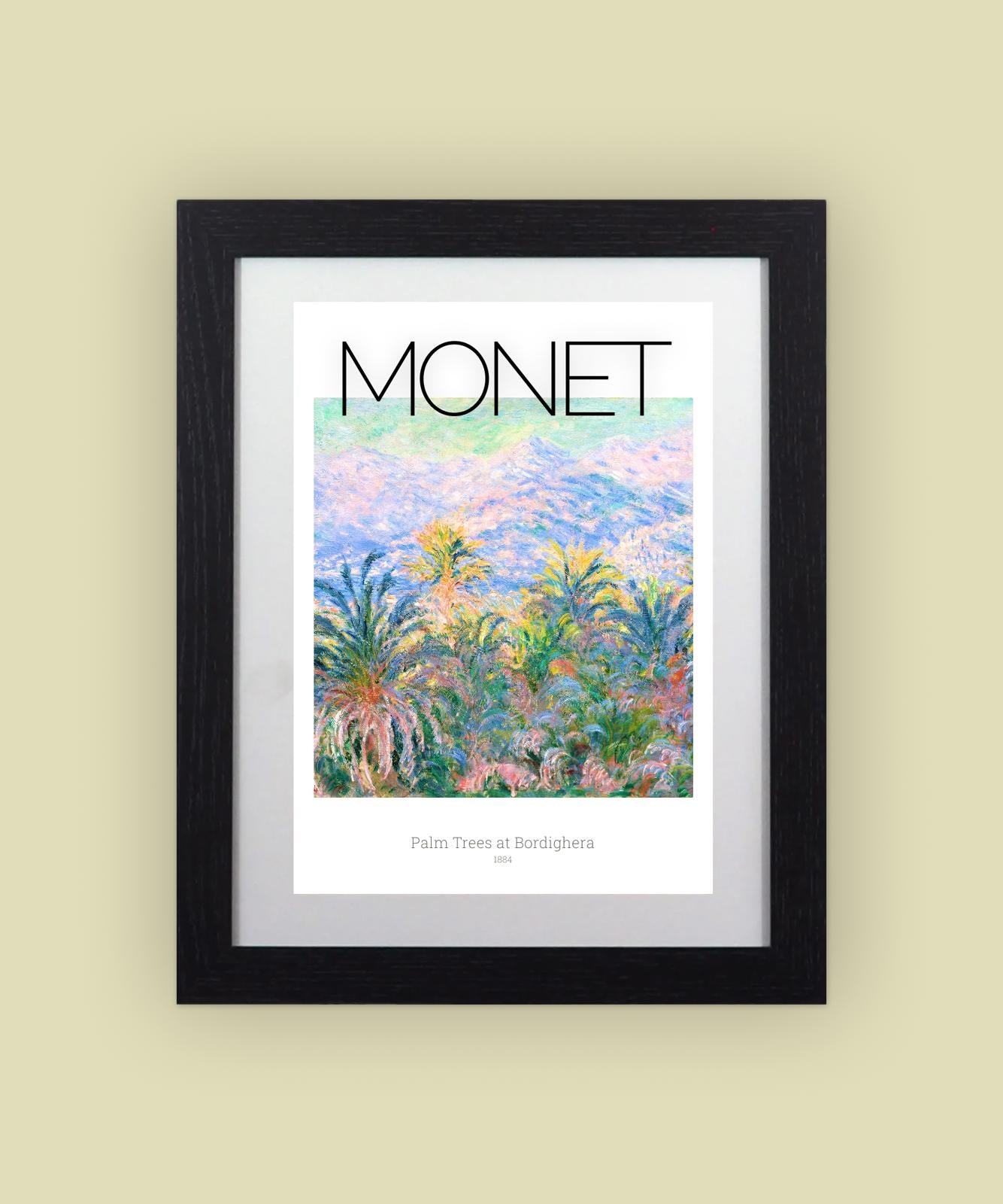 Framed Art Print Palm Trees at Bordighera by Claude Monet 11"x14" Frame A4 Print