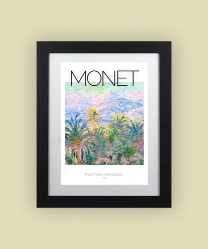 Framed Art Print Palm Trees at Bordighera by Claude Monet 11"x14" Frame A4 Print
