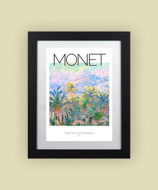 Framed Art Print Palm Trees at Bordighera by Claude Monet 11"x14" Frame A4 Print