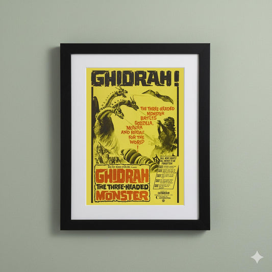 Framed Art Print Ghidorah, Three-Headed Monster Poster 11"x14" Frame, A4 Print