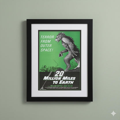 Framed Art Print - 20 Million Miles to Earth Poster - 11"x14" Frame, A4 Print