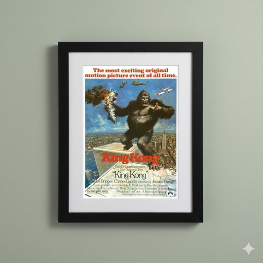 Framed Art Print - King Kong (1976) Movie Poster - 11"x14" Frame, A4 Print