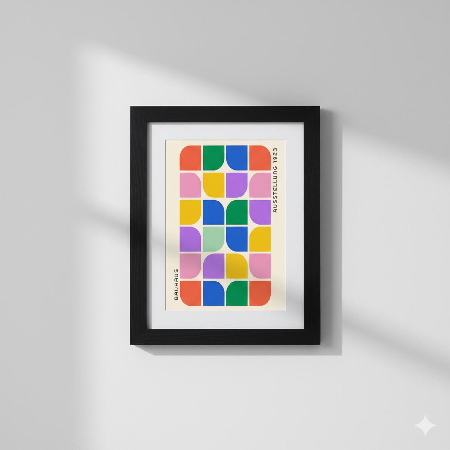 Vibrant Bauhaus Geometric Print - Framed Exhibition Poster