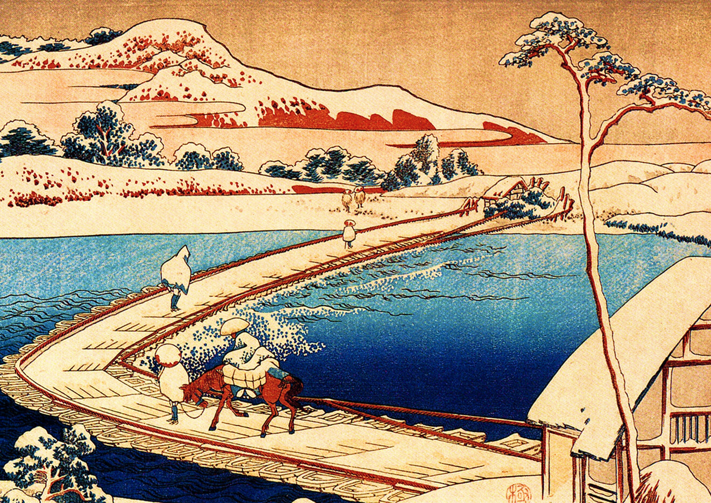 Hokusai The Swimming Bridge of Sano