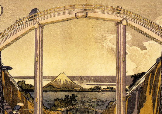 Hokusai - Mount Fuji Under Mannen Bridge Sepia
