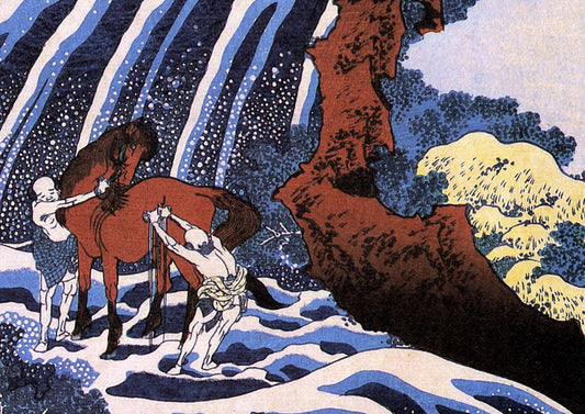 Hokusai Waterfall and Horse Washing