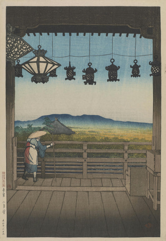 Nigatsudō temple, Nara, Hasui Kawase, 1921