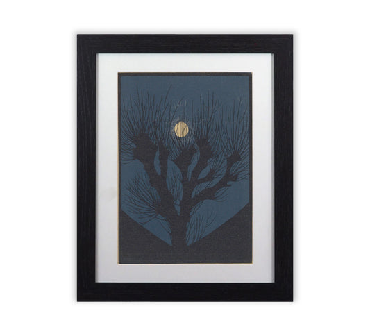 Julie de Graag Moonlight Framed Print - 1920 Dutch Landscape Woodcut,