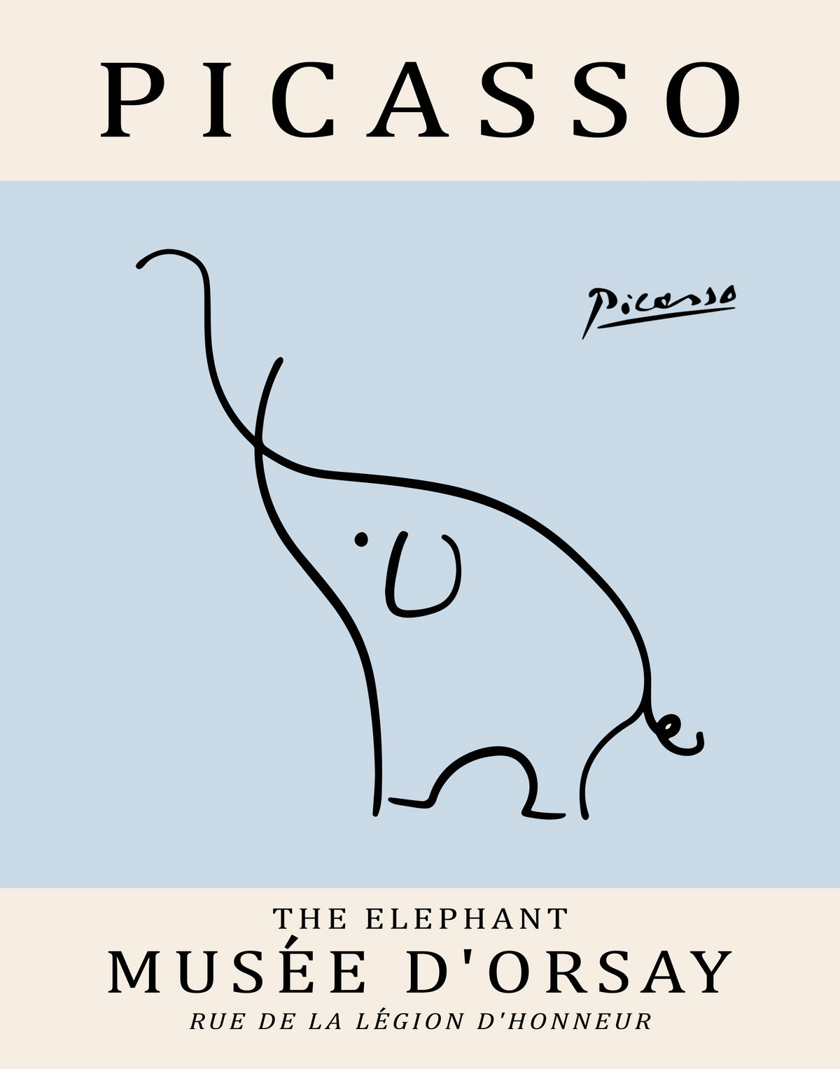Picasso Animal Line Art Print 13 Designs 5 Colours Minimalist Exhibition Poster