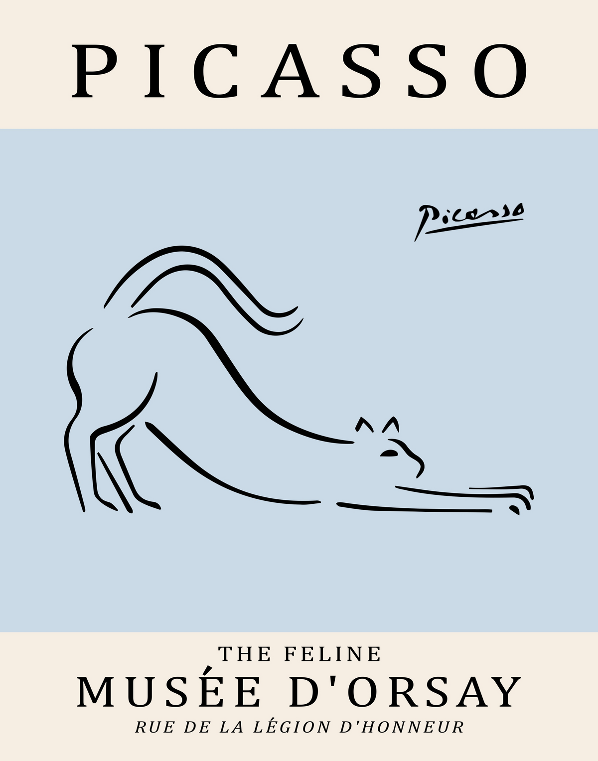 Picasso Animal Line Art Print 13 Designs 5 Colours Minimalist Exhibition Poster