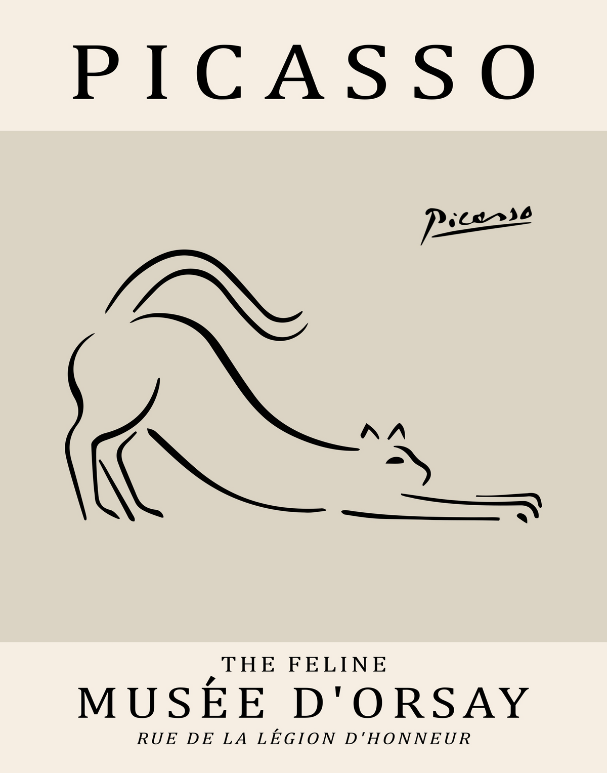 Picasso Animal Line Art Print 13 Designs 5 Colours Minimalist Exhibition Poster